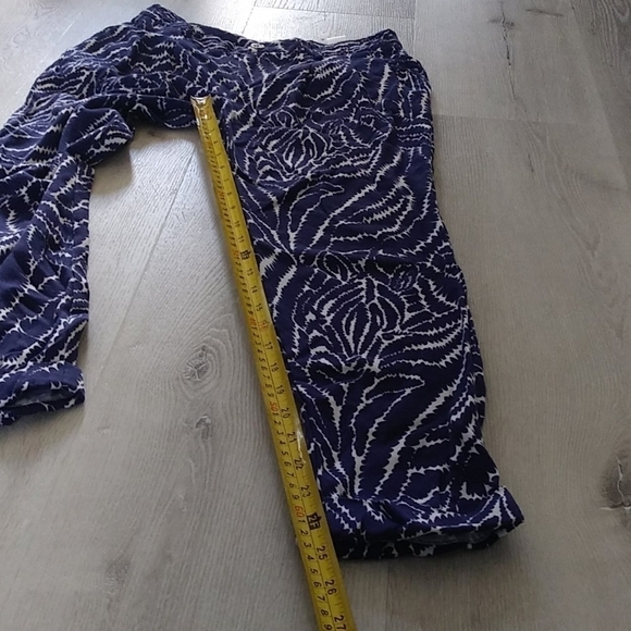 Lilly Pulitzer navy white printed pants ankle crop - Picture 8 of 12